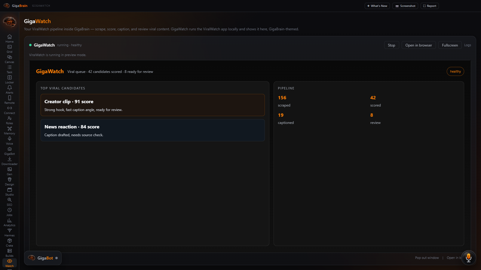 GigaWatch screenshot